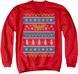 Gildan DC Comics Wonder Woman Wonder Woman Christmas Sweater Adult Crewneck Sweatshirt