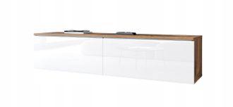 OEM Mueble Para Tv De Sal&oacute;n De 140 Cm, 2 Puertas, Color Marr&oacute;n/blanco Brillante, Universal Con Led