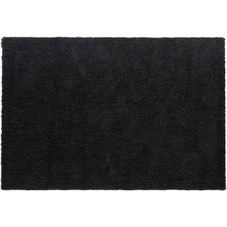Beliani Alfombra de pelo largo negra 140 x 200 cm rectangular moderna Demre