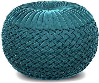 Simpli Home Grafton Transitional Round Pouf