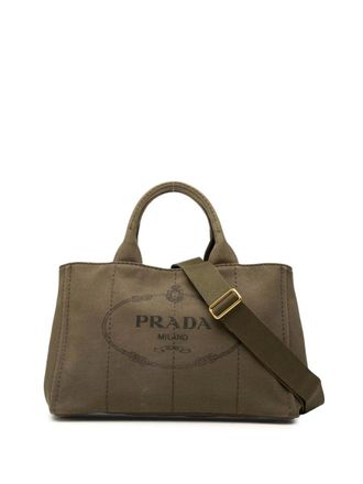 Prada 2010-2025 Canvas Canapa Logo satchel - Brown