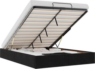 vidaXL Estructura De Cama Otomana Sin Colch&oacute;n Terciopelo Negro Vidaxl