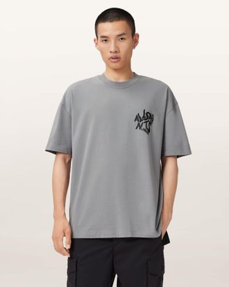 AllSaints Orlando Logo Print Oversized T-Shirt