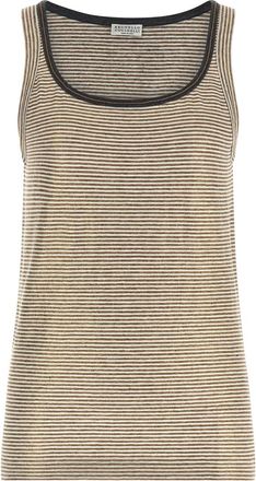 Brunello Cucinelli Multicolor Shiny Collar Detail top