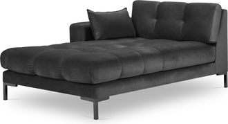 BLOOMINGLOFT Chaiselongue Mamaia Ii Samt mit Armlehne links