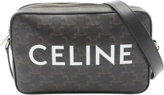 Celine Pre-owned Vintage Canvas Crossbody Tas - Dames - Vintage Schoudertas - Zwart - ONE Size - Leer - Vintage