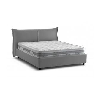 Dmora Dmora - Cama Matrimonial Dbiasc, Cama Contenedor Con Revestimiento De Tela, 100% Made In Italy, Apertura Frontal, Con Colch&oacute;n De Cm 160x200 Incluido, 