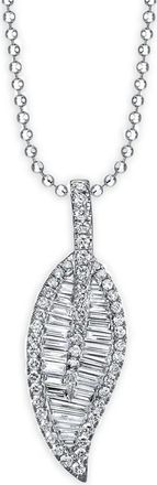 Anita Ko Collana Leaf in oro bianco 18 carati con diamanti - Argento