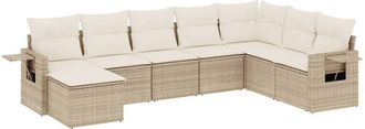 vidaXL Vidaxl - Juego De Sof&aacute;s De Jard&iacute;n Con Cojines Beige 8 Pzas Rat&aacute;n Pe