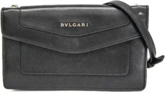 Bulgari Pre-owned Cross Body Bags, female, Black, Size: ONE SIZE Pre-owned Leather shoulder-bags