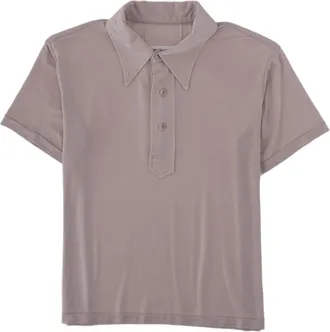 Maison Margiela Boxy Short-Sleeve Cupro-Blend Polo Shirt