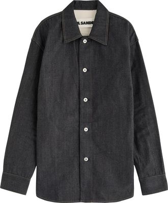 Jil Sander Contrast-stitch Denim Shirt - Dark Blue - M