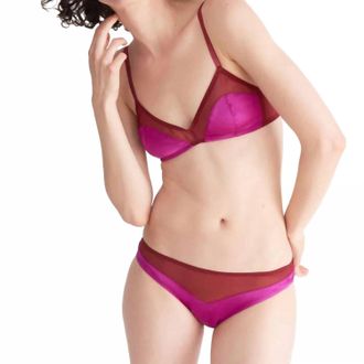 Araks Maya Silk Chiffon Thong Bottom In Amaranth