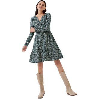 Pact Organic Cafe Crepe Tiered Dress in Celestial Prairie Floral at Nordstrom, Size Medium