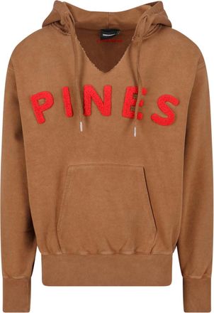 Dsquared2 Classic Knit Brown Hooded Sweatshirt With Relaxed Fit