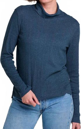 Toad & Co Foothill Pointelle Long Sleeve Turtleneck Sweater In Midnight