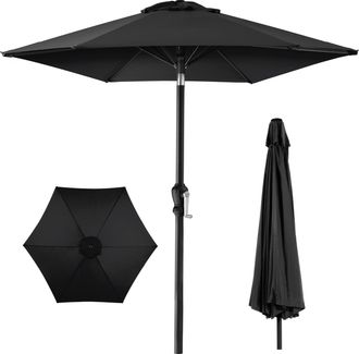 Best Choice Products 10ft Outdoor Steel Market Patio Umbrella w/ Crank, Tilt Push Button, 6 Ribs