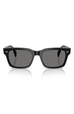 Oliver Peoples Ryce 54mm Polarized Square Sunglasses in Black /Polar Grey at Nordstrom