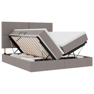 vidaXL Cama De Almacenamiento Led Con Colch&oacute;n Topo 180 X 200 Cm Tela Vidaxl