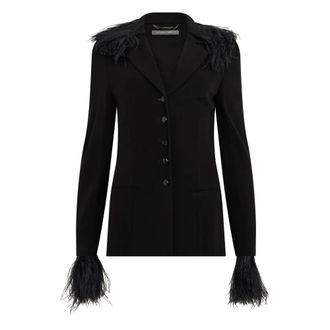 Alberta Ferretti Dames, Jassen, Zwart, Maat: S Viscose