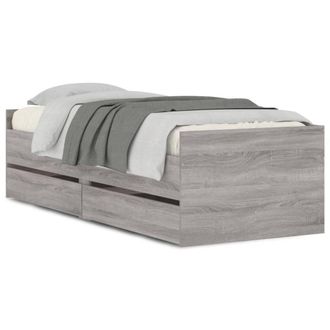 Berkfield Home Bed Frame with Drawers without Mattress Grey Sonoma 100x200 cm