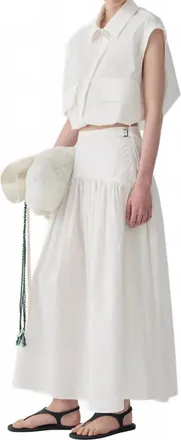 Beatrice .B Midi Skirt With Side Buckles In White