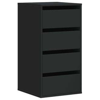 vidaXL Cajonera De Esquina Madera De Ingenier&iacute;a Negra 40x41x76 Cm Vidaxl