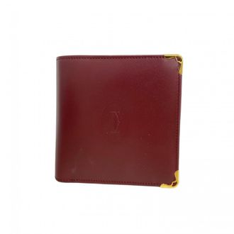 Cartier Bordeaux Leather Wallet (Bi-Fold) (Pre-Owned)