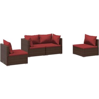 vidaXL 4 Pcs Set Lounge Garden Con Almohada