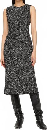 Lafayette 148 New York Boucl&eacute; Tweed Sheath Dress With Fringed Seam In Black Multi