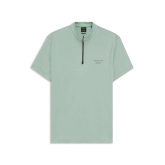 BOSS Porsche x zipper-neck polo shirt in cotton