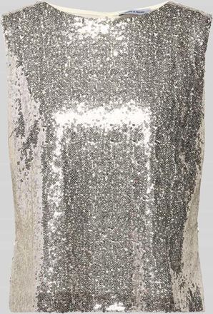 More & More More & More Blusentop mit Paillettenbesatz in Offwhite, Gr&ouml;&szlig;e 34