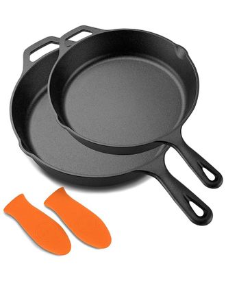 Nutrichef 10In & 12 Pre-Seasoned Cast Iron Skill
