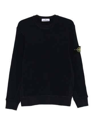 Stone Island Sweatshirt With Logo Patch In Blue