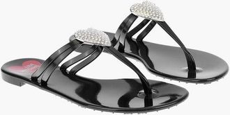 Moschino LOVE rubber thong sandals with heart detail size 38