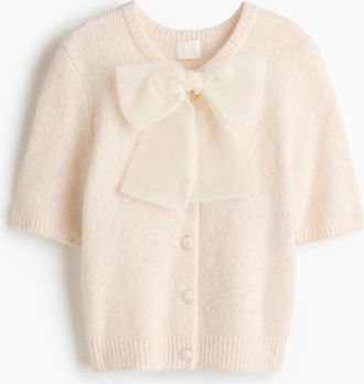 H&M Cardigan mit Zierschleife - Beige
