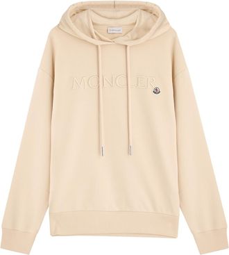 Moncler Logo Hooded Cotton Sweatshirt - Cream - M (UK 12 / M)