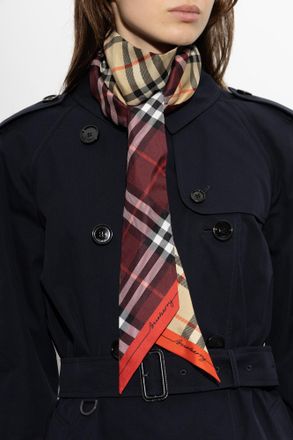 Burberry Silk Scarf, Unisex, Brown