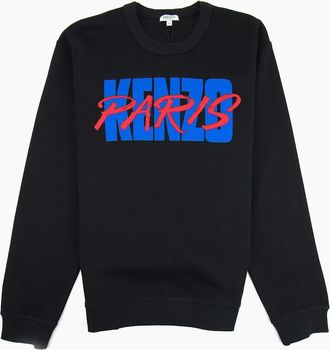Kenzo Mens Kenzo Script Paris Sweatshirt Black - Size: 36