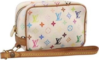 Louis Vuitton Pre-owned Monogram Multicolor Canvas Pouch - Dames - Vintage Clutch - Veelkleurig - ONE Size - Leer - Vintage