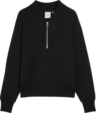Varley Sally zip V-neck sweater - women - Viscose/Polyester/Elastane - S - Black