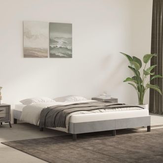 vidaXL Estructura De Cama Sin Colch&oacute;n Terciopelo Gris Claro 140x200 Cm Vidaxl