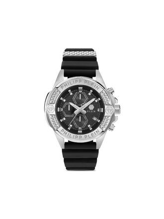 Philipp Plein The $kull 44mm - men - stainless steel/Silicone - One Size - Black