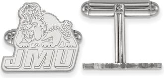 Diamond2Deal Sterling Silver Rhodium-plated James Madison University Cuff Links