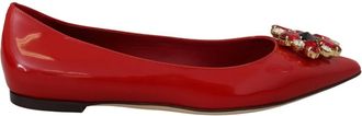 Dolce & Gabbana Loafers Flats - Dames - Ballerinas - Rood - 36 1/2 EU - Leer - Schoenen