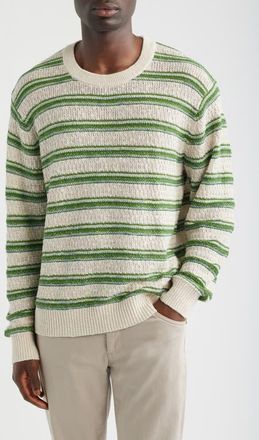 Corridor Stripe Cotton, Linen & Silk Sweater in Natural at Nordstrom, Size Xx-Large