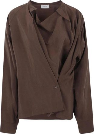 Christophe Lemaire Twisted Top - Dames - Blouses - Bruin - M - Overhemden