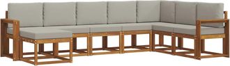 vidaXL Conjunto De Sof&aacute;s De Exterior 8 Uds. Gris Natural Y Claro Vidaxl
