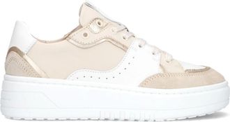 Notre-V Schoenen, Dames, Beige, 40 EU, Leer, Low Top Sneakers Anemone-57