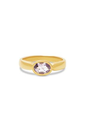 Argento Vivo Oval Semiprecious Stone Ring in Gold /amethyst at Nordstrom, Size 7